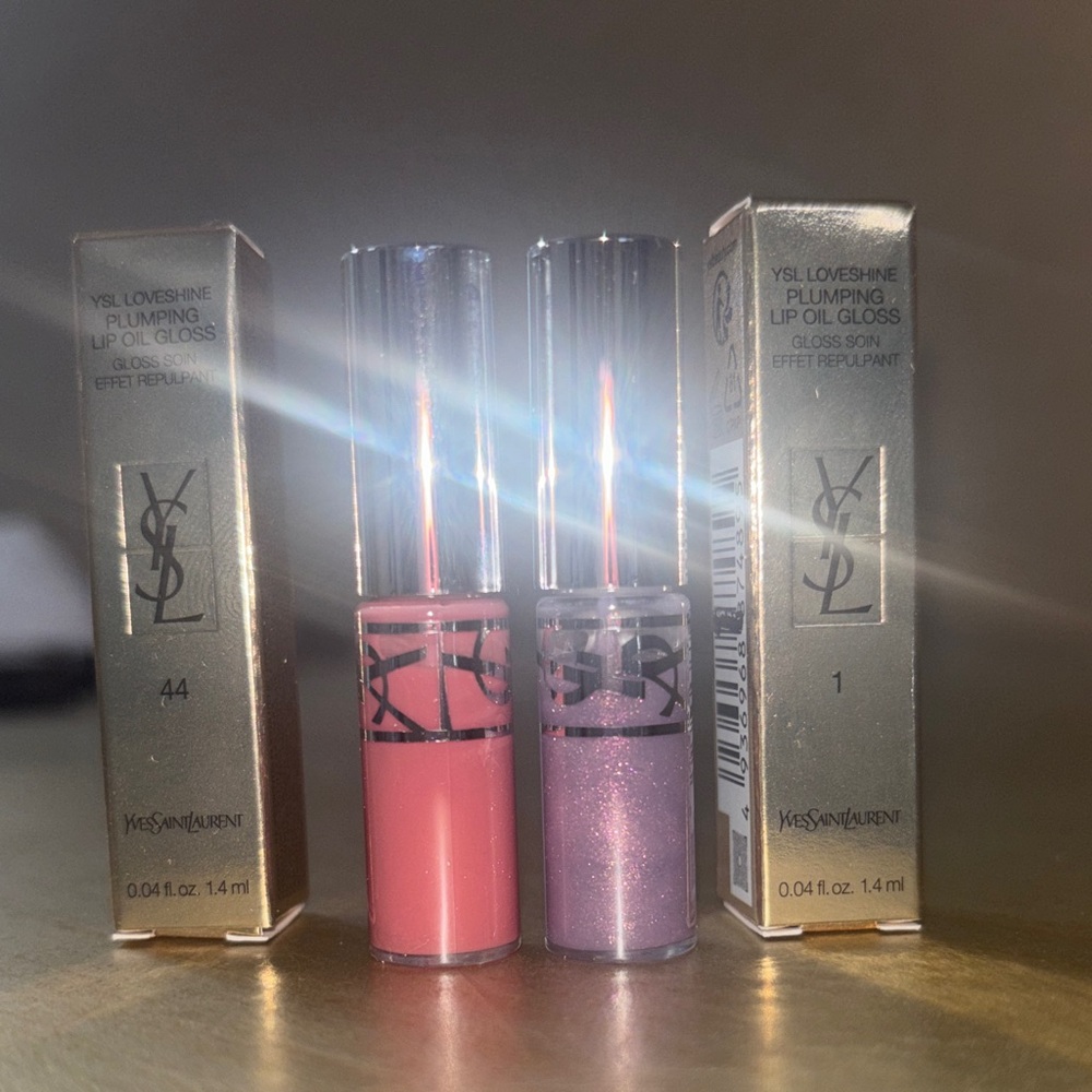 Yves Saint Laurent Love Shine Lip Oil Gloss Duo - Pink  and Shimmering Lavender